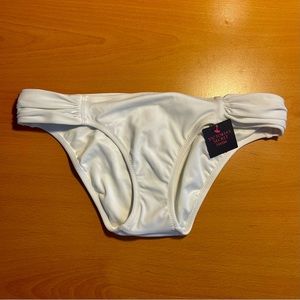 White bikini bottoms.